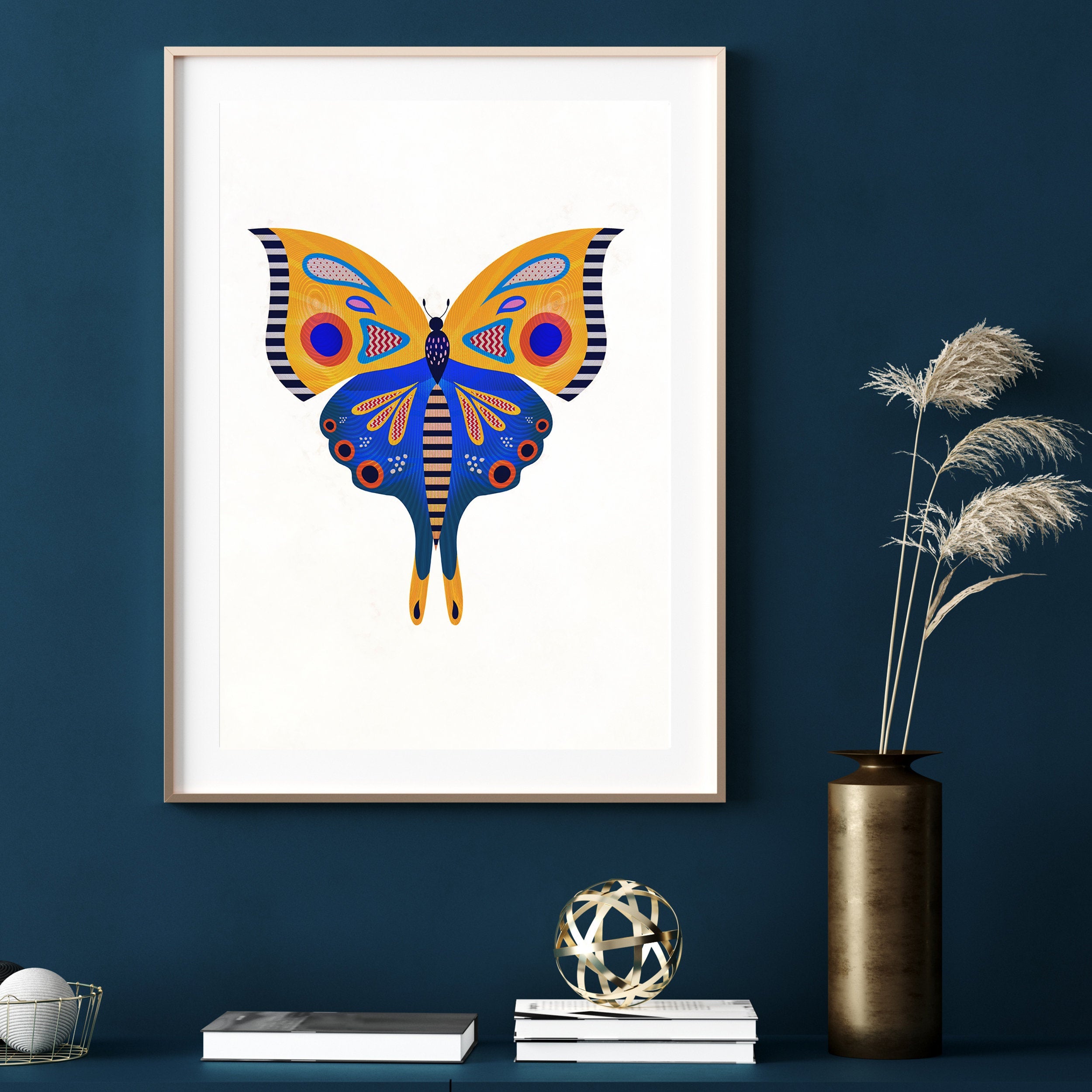 Butterfly Wall Art Print - White