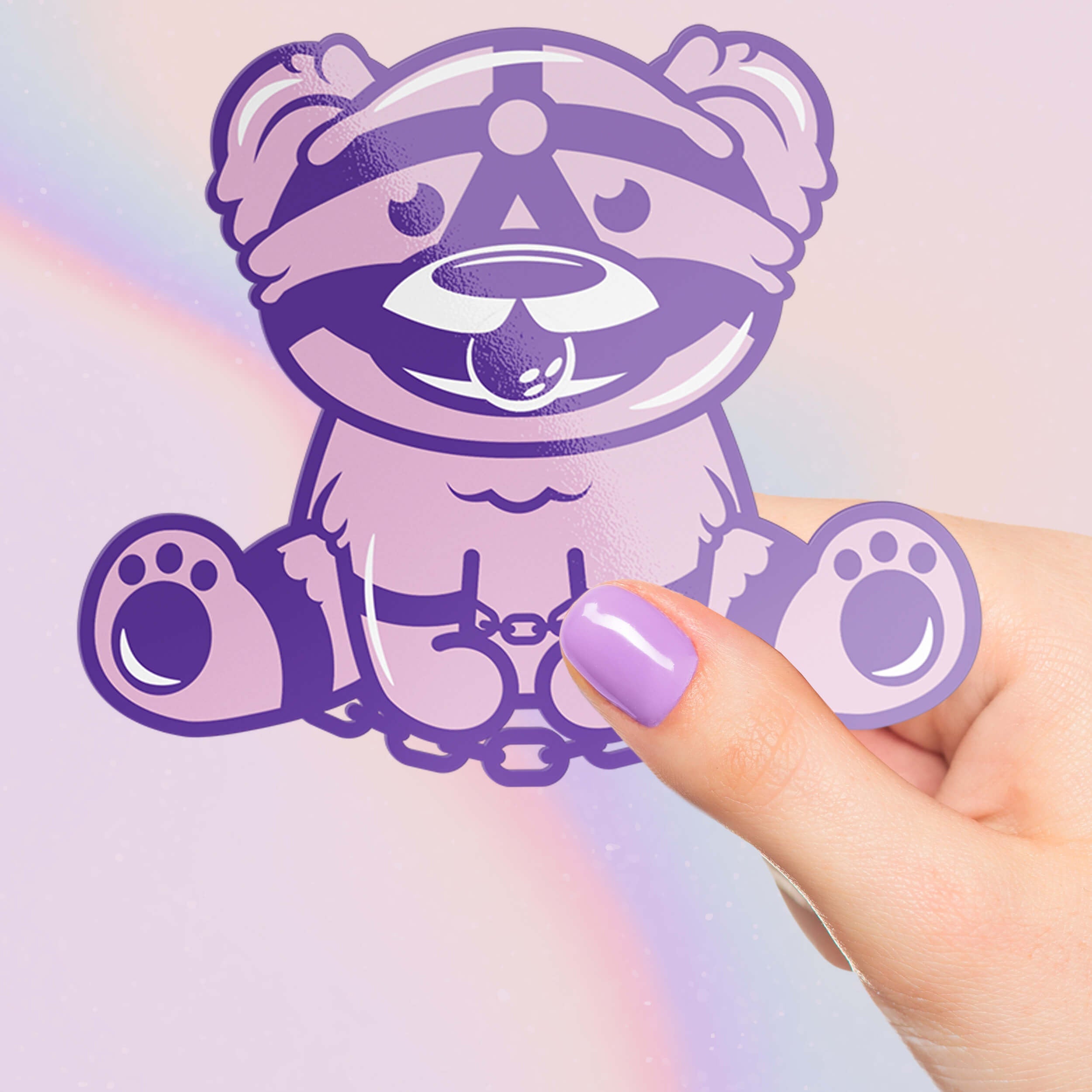 Kinky Bear Premium Vinyl Sticker,  BDSM Decal, Bondage Hydroflask Sticker