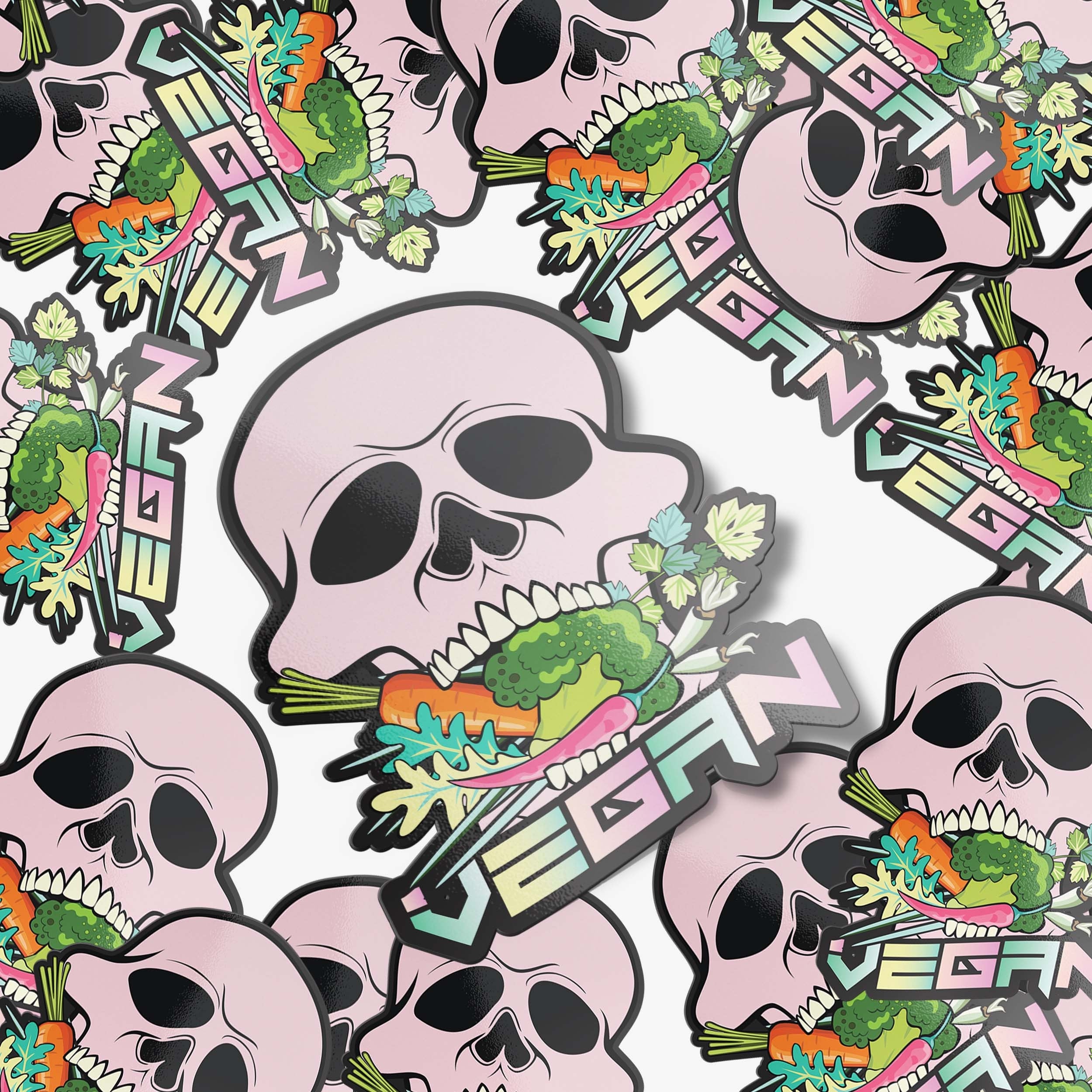 Vegan Skull Sticker