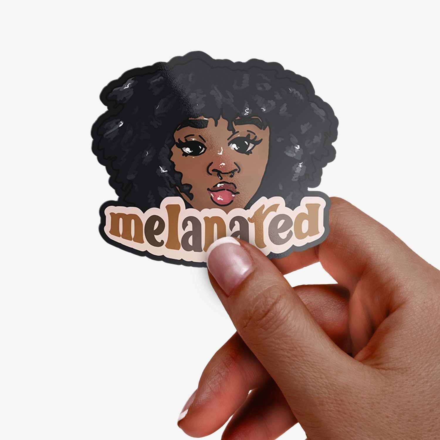 Black Girl Magic Melanated Vinyl Sticker, Melanin Afro Woman Jumbo Sticker, Gifts for Women of Color