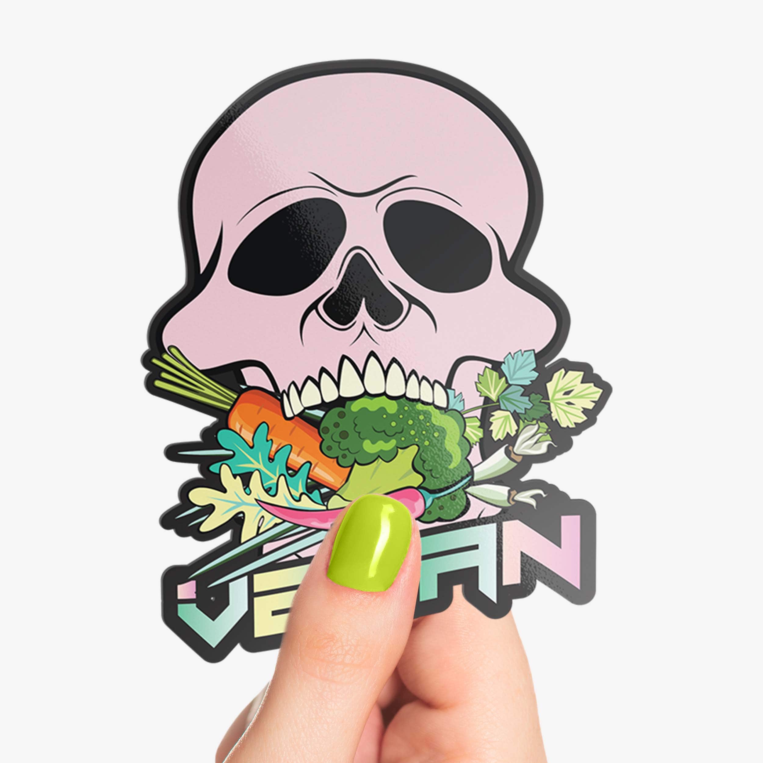 Vegan Skull Sticker