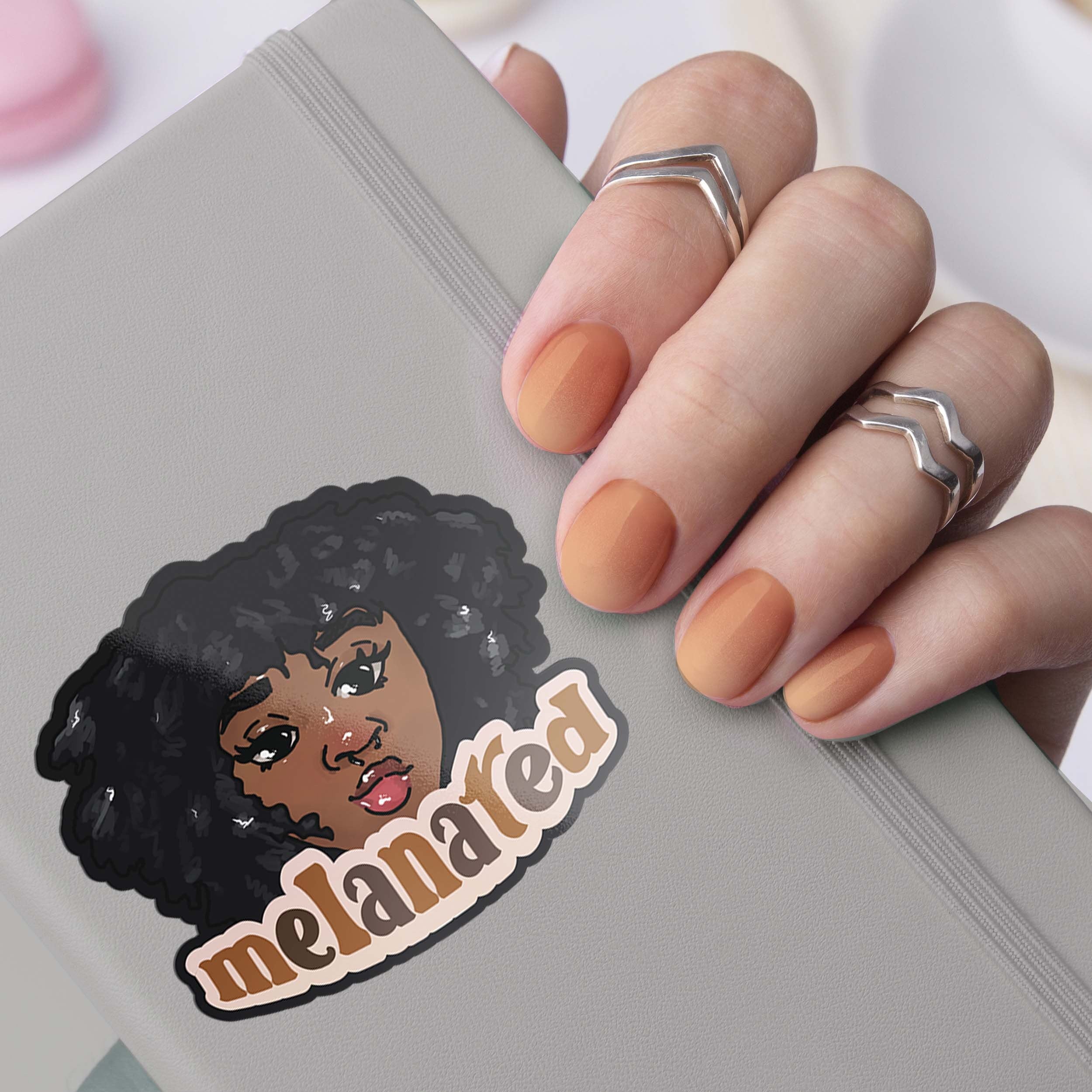 Black Girl Magic Melanated Vinyl Sticker, Melanin Afro Woman Jumbo Sticker, Gifts for Women of Color